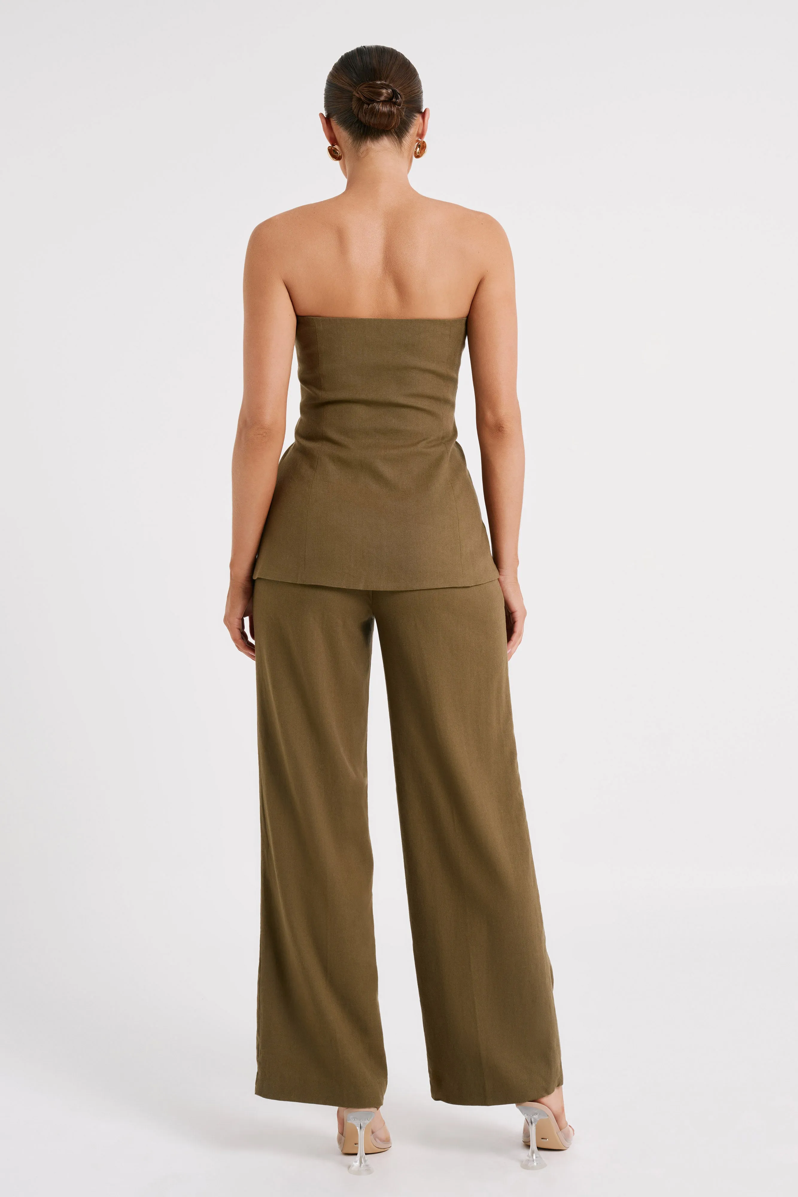 Adina Linen Pant - Olive