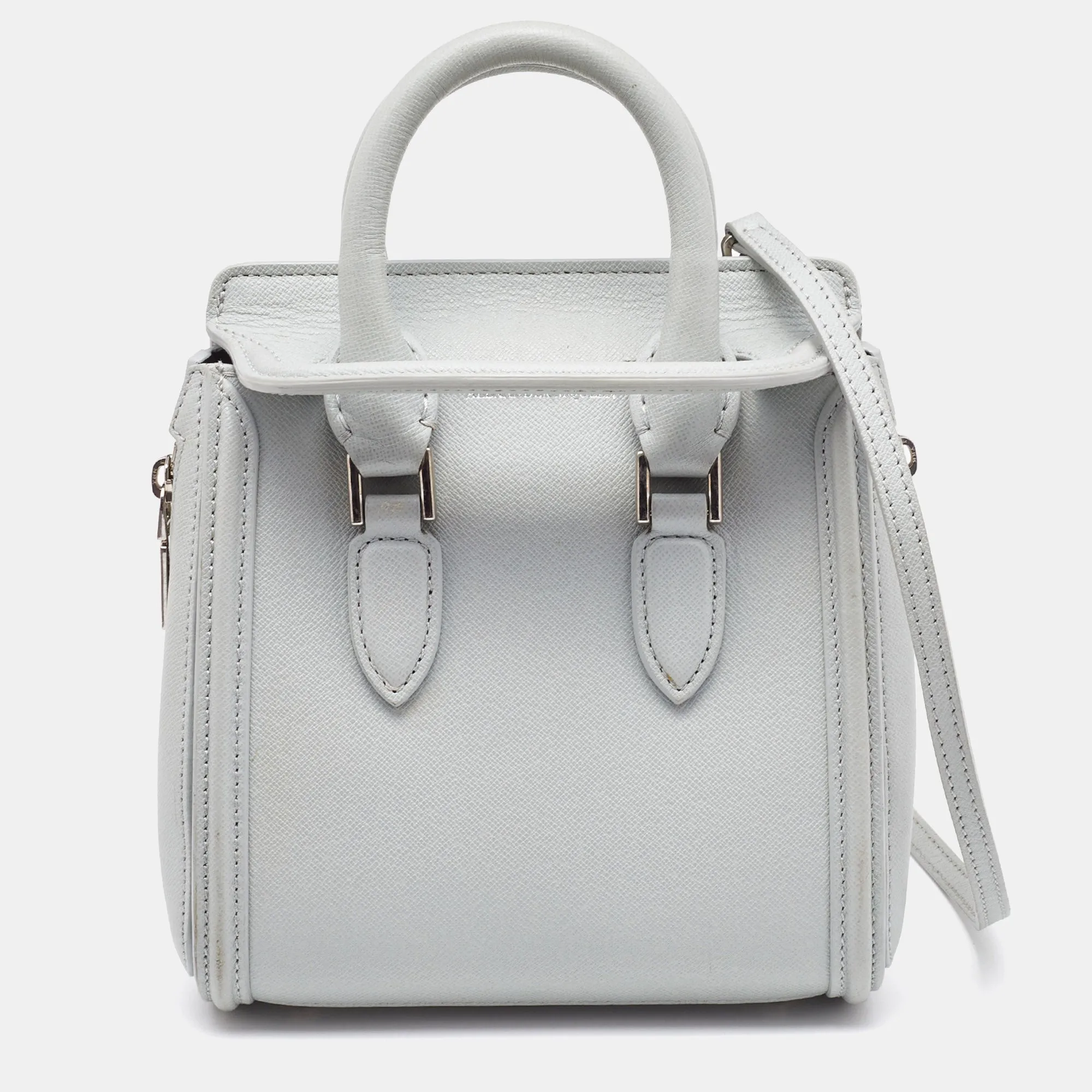 ALEXANDER MCQUEEN Grey Leather Mini Heroine Bag