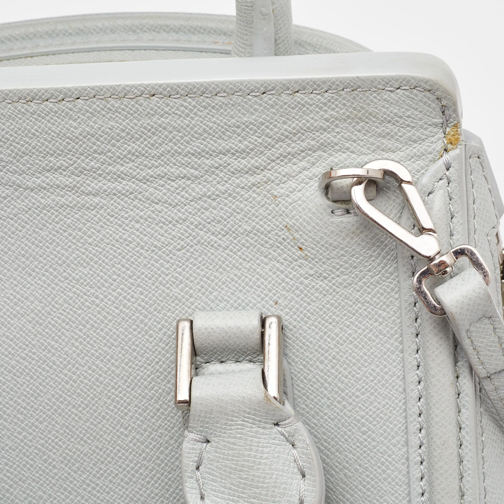 ALEXANDER MCQUEEN Grey Leather Mini Heroine Bag