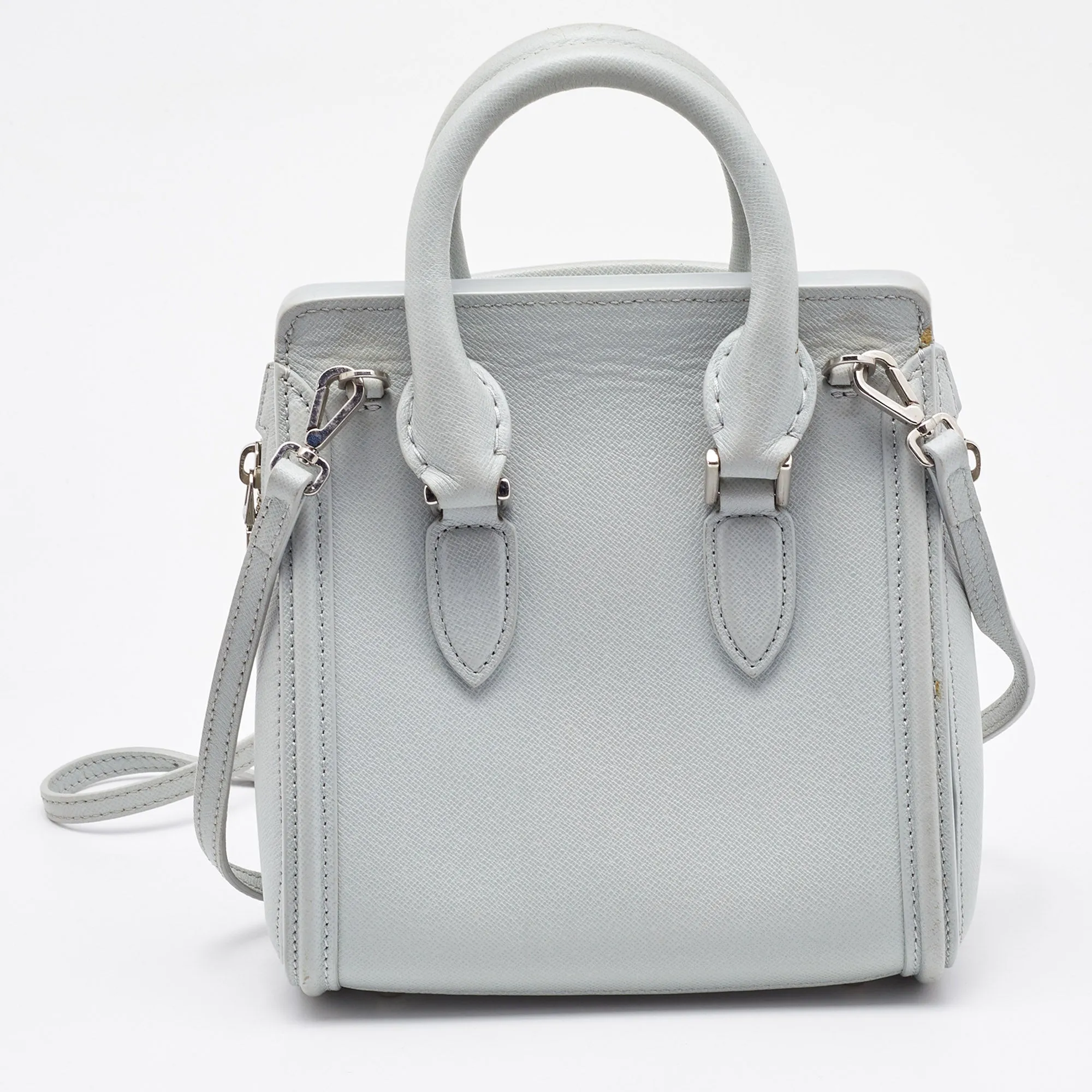 ALEXANDER MCQUEEN Grey Leather Mini Heroine Bag