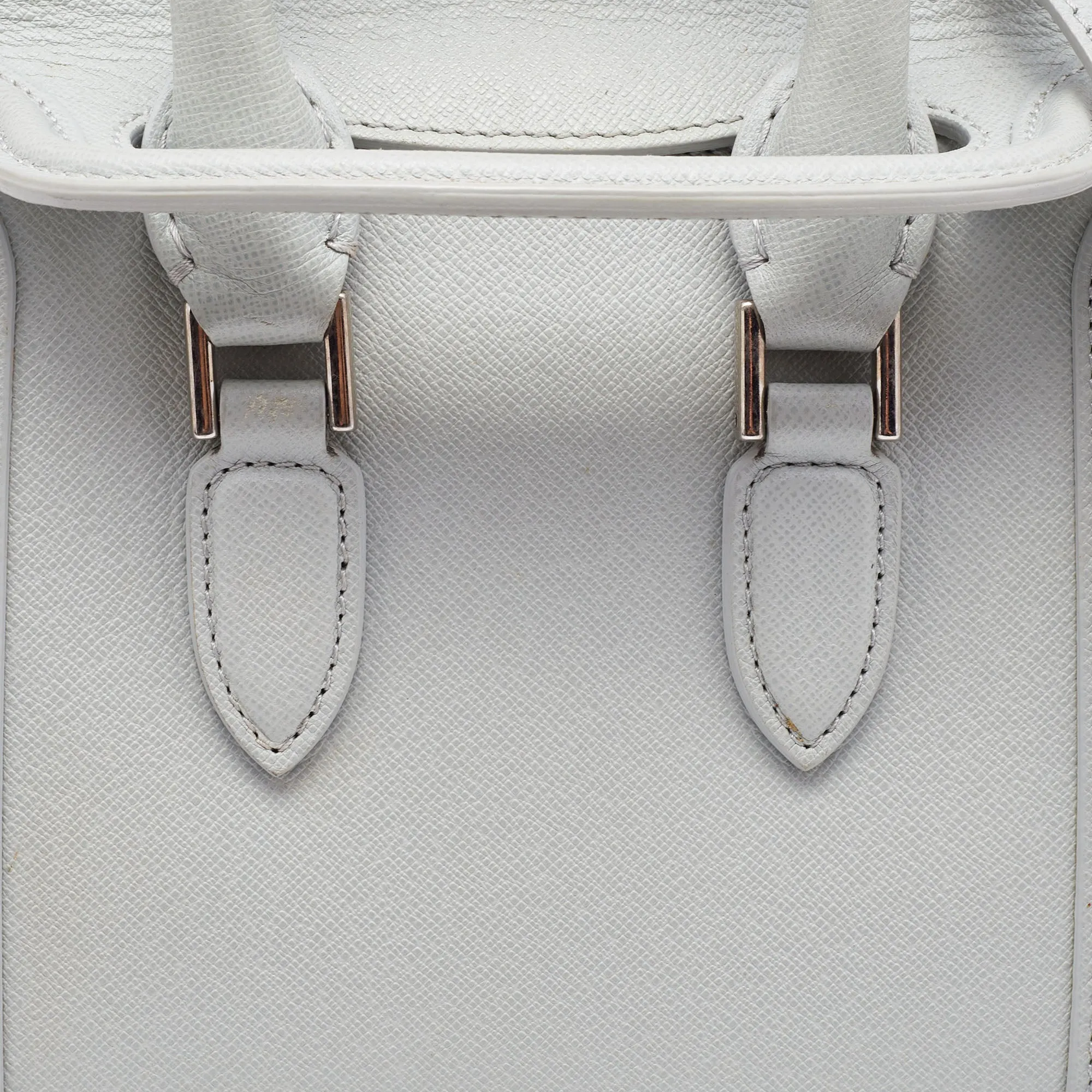 ALEXANDER MCQUEEN Grey Leather Mini Heroine Bag