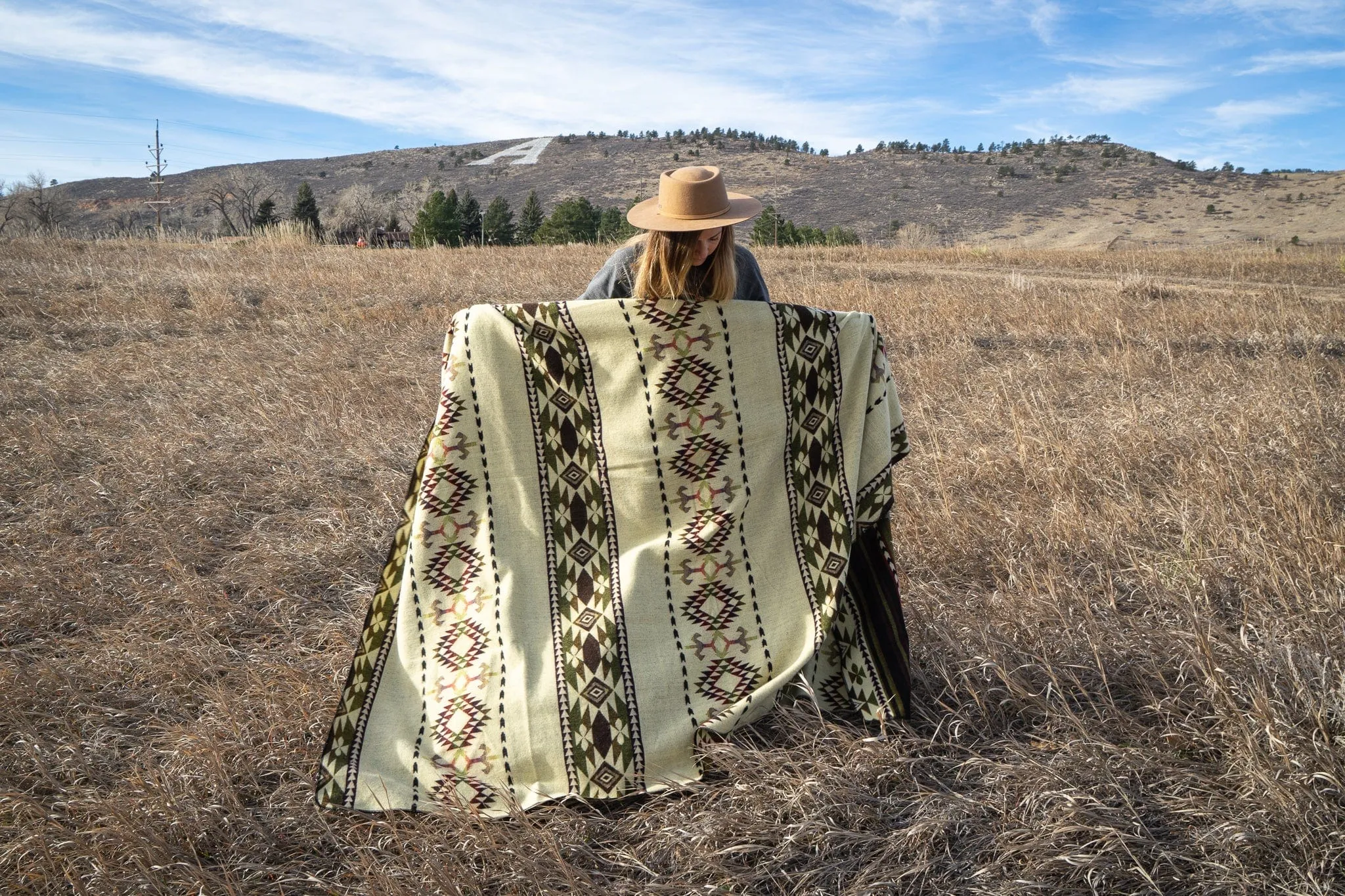 Andean Alpaca Wool Blanket - Cactus by Alpaca Threadz