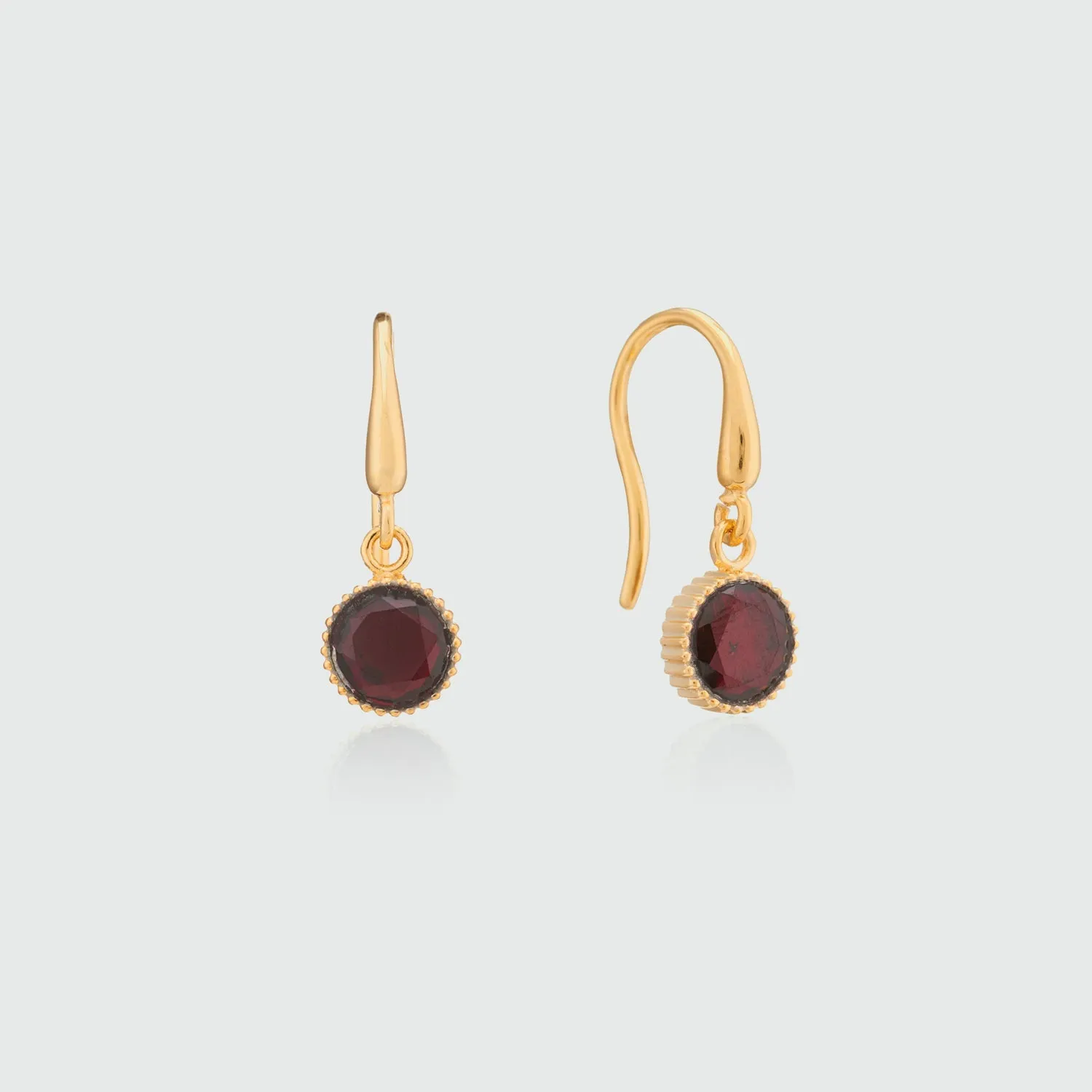 Barcelona January Garnet Birthstone Hook Earrings