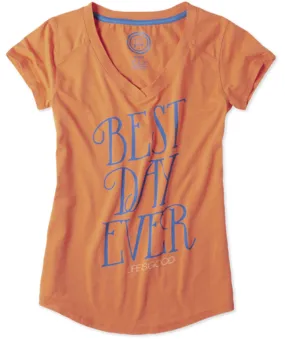 Best Day Ever Tech V-Neck T-Shirt by Life is good