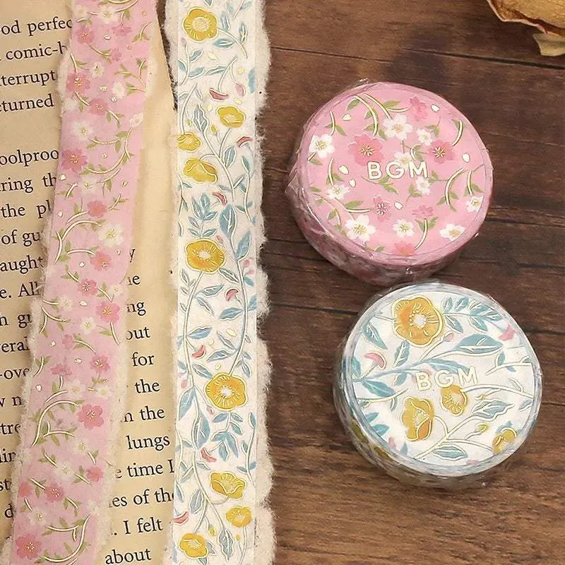 BGM Foil Stamping Masking Tape: Flower Pattern - Sakura