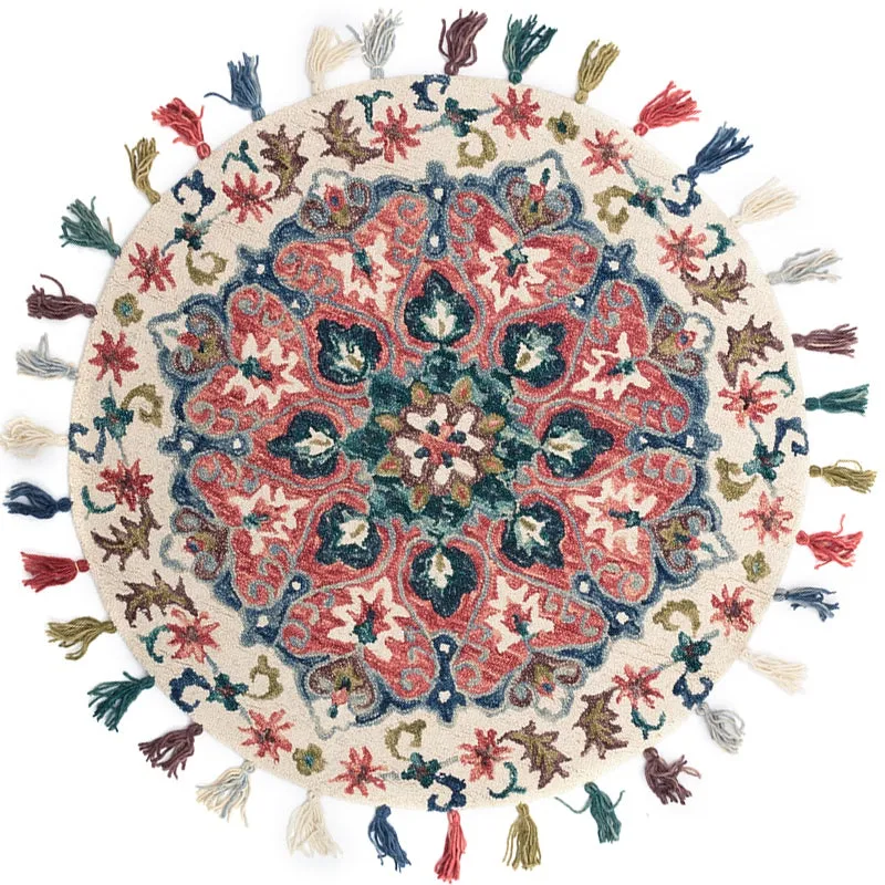 Colorful Round Modern Tribal Rug