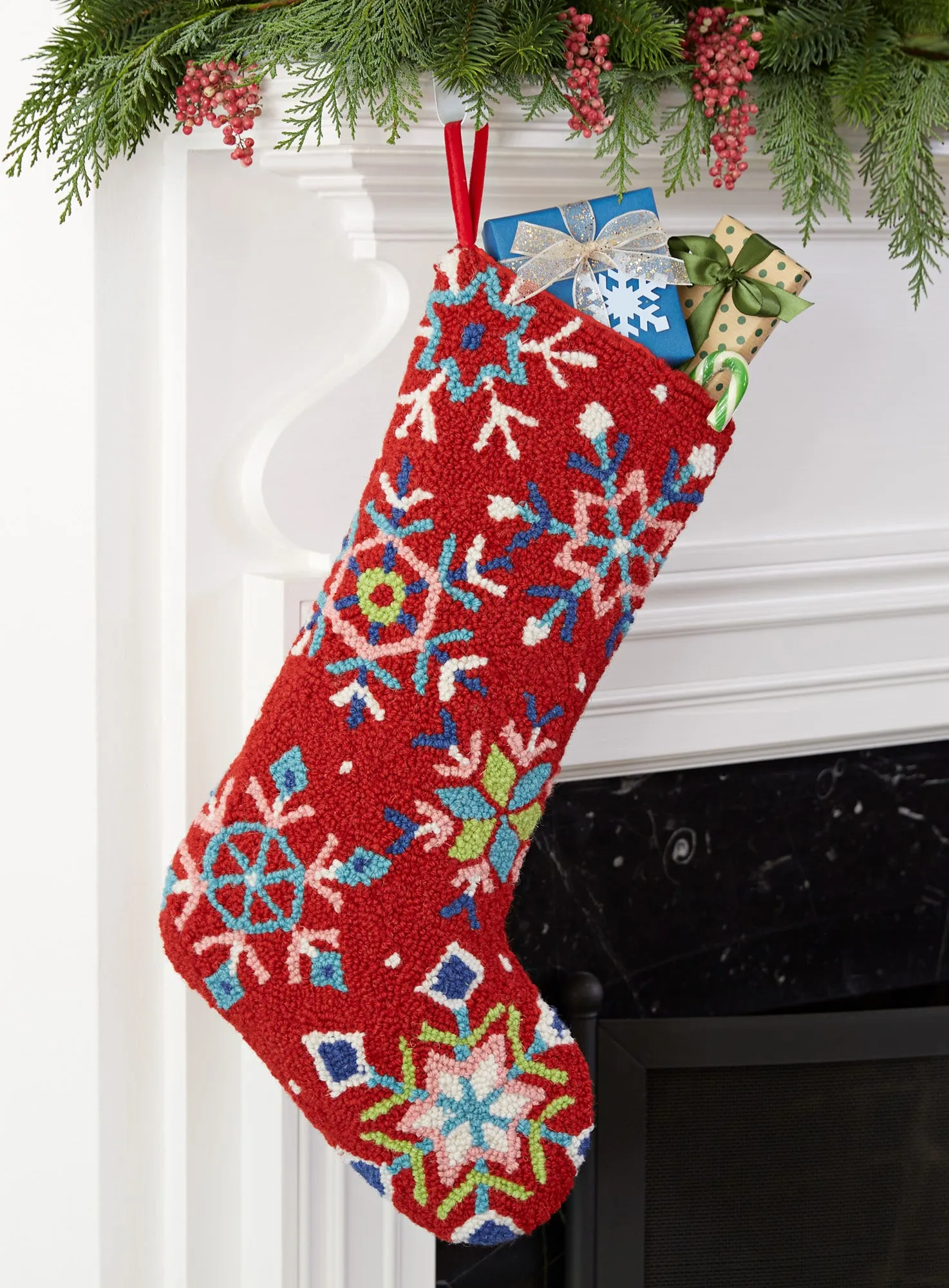 Colorful Snowflakes Christmas Stocking