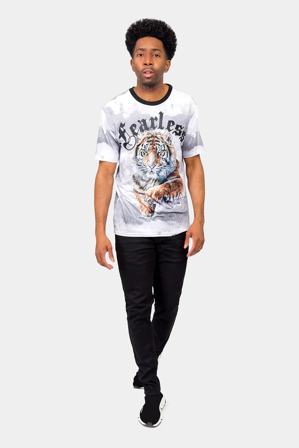 Embossed Fearless Tiger T-Shirt