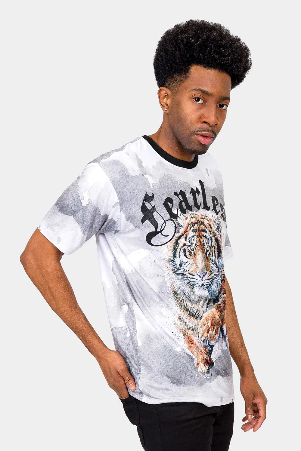 Embossed Fearless Tiger T-Shirt