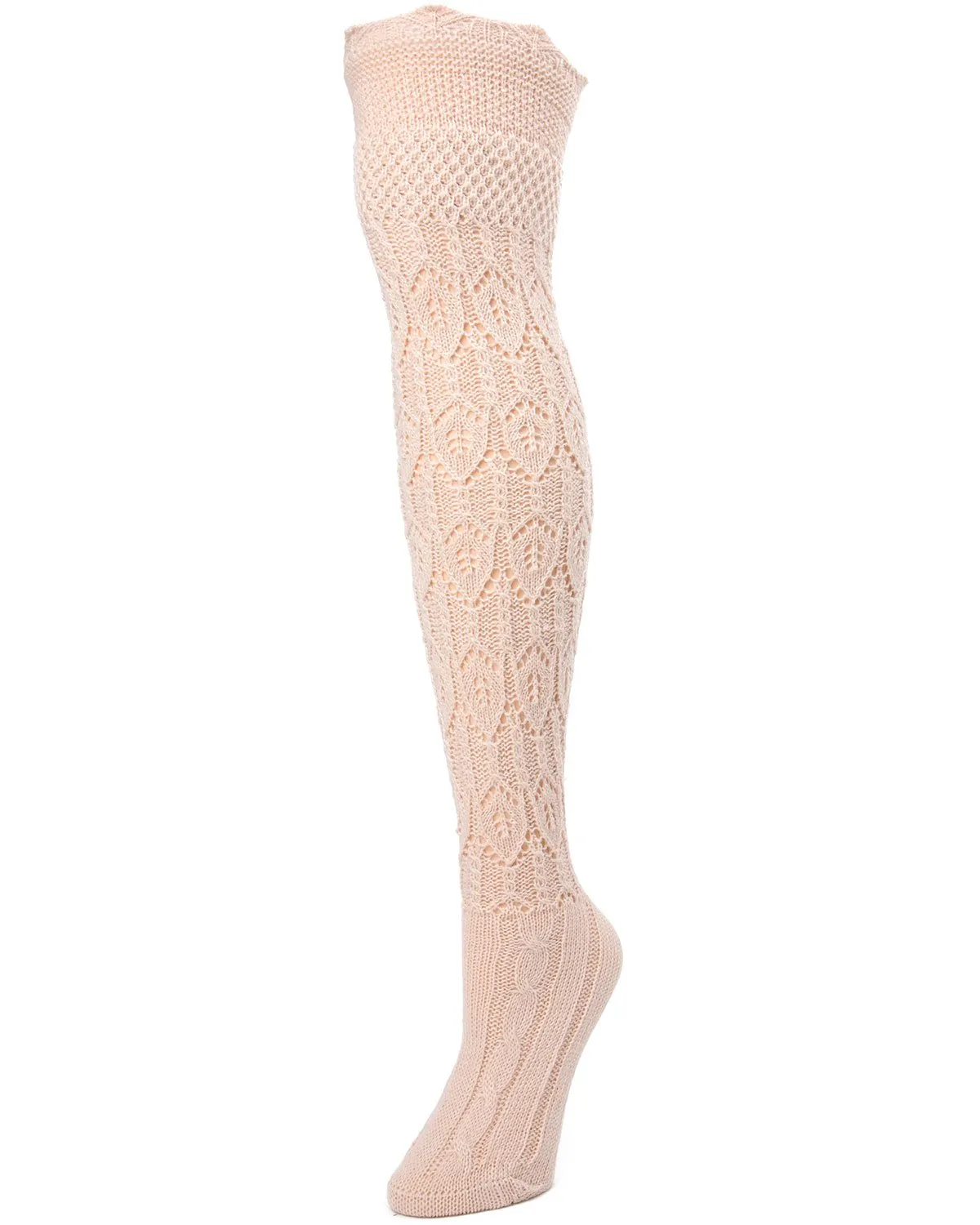 Glace Diamond Pointelle Over the Knee Boot Socks