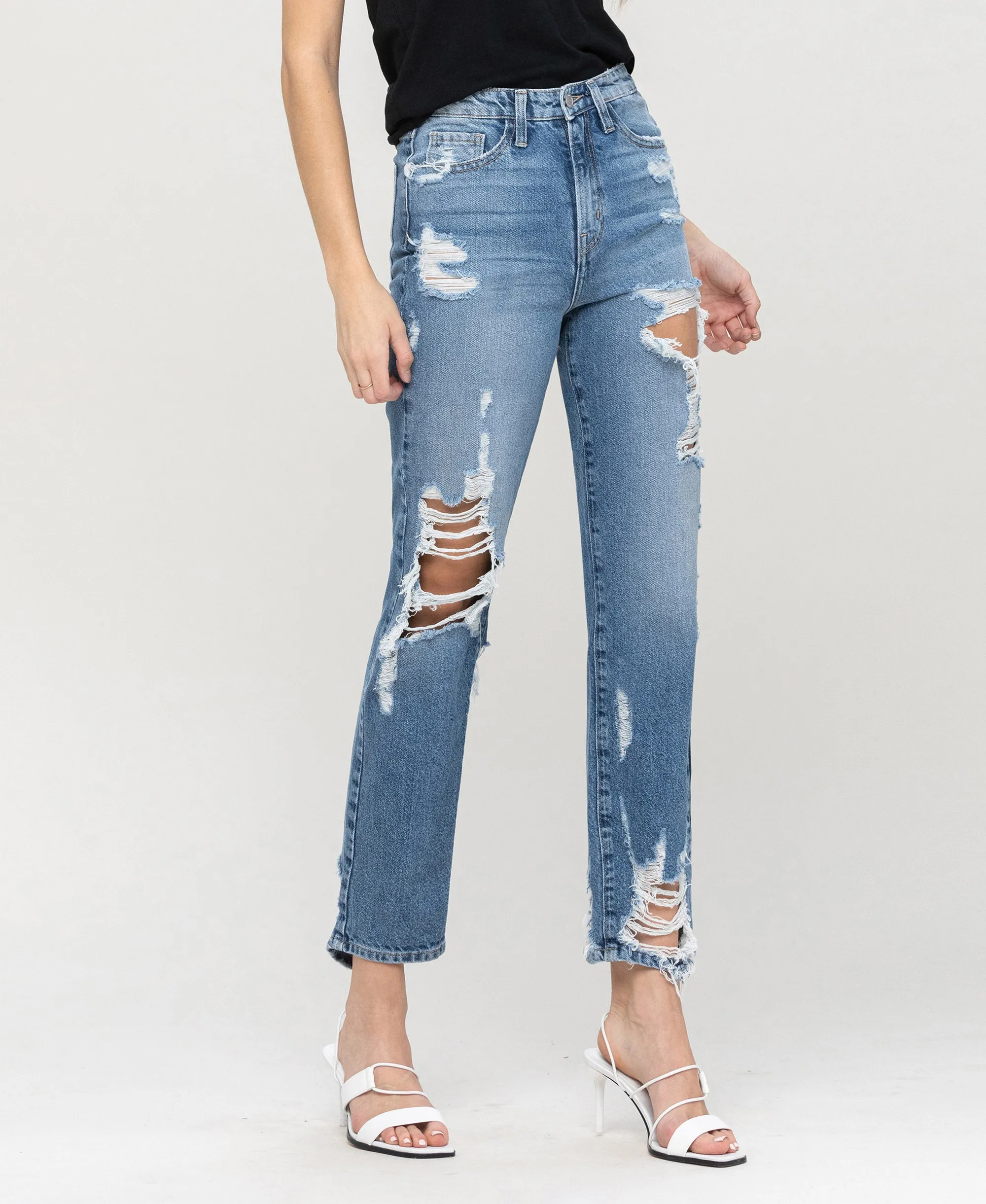 Goodbye - Super High Rise Ankle Straight Jeans