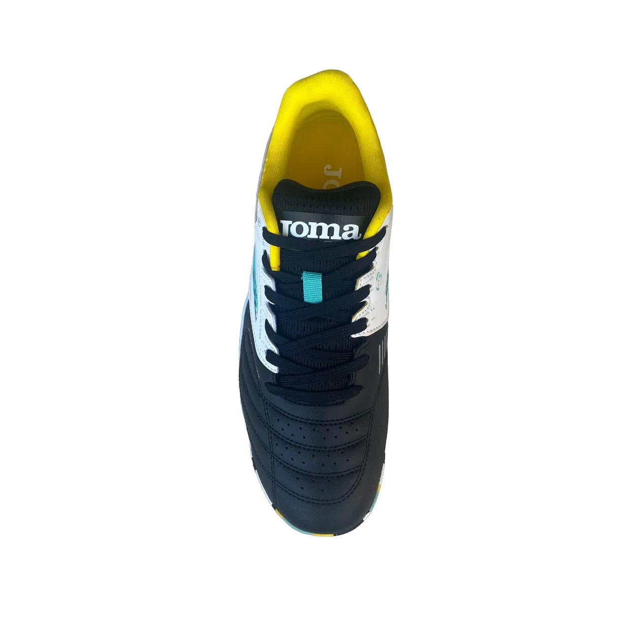 Joma Men's synthetic grass soccer shoe Cancha 2301 black-white-turquoise