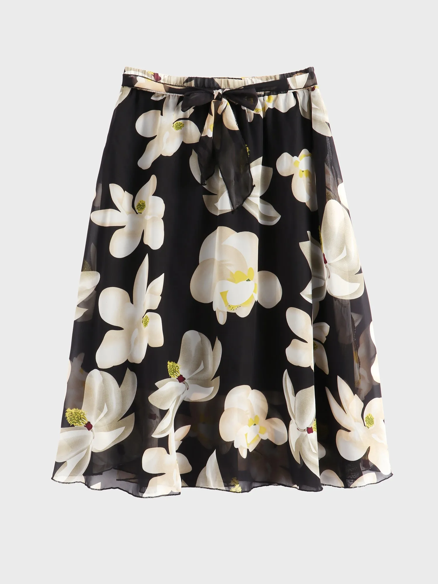 Midsize Floral Tie Ruffle Skirt