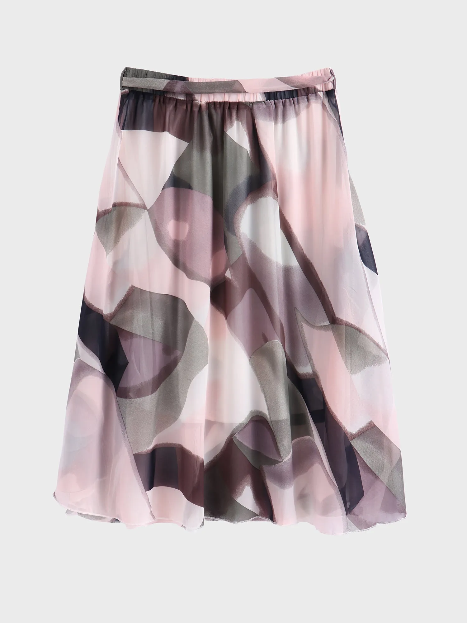 Midsize Floral Tie Ruffle Skirt