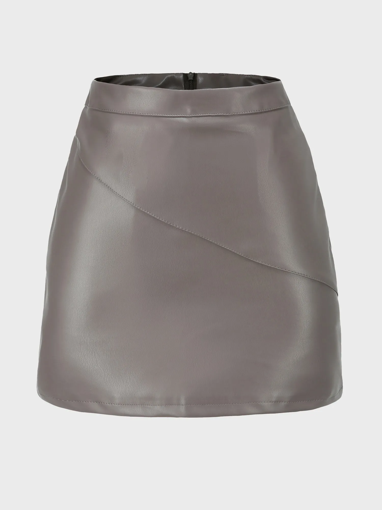 Midsize Simplicity High Waist Leather Skirt