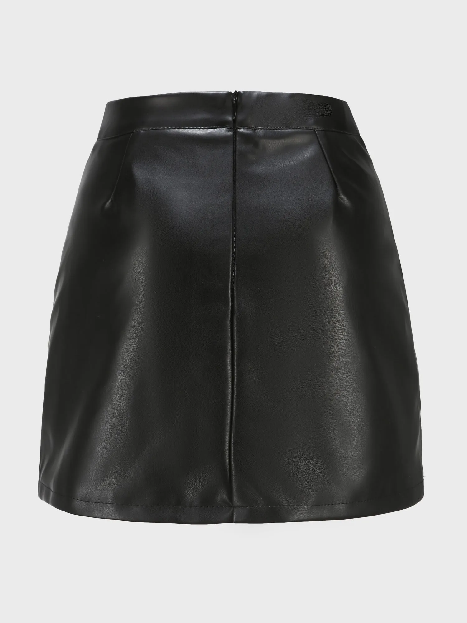 Midsize Simplicity High Waist Leather Skirt