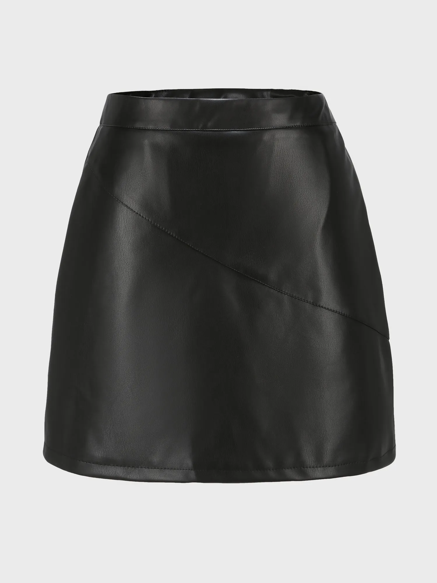 Midsize Simplicity High Waist Leather Skirt