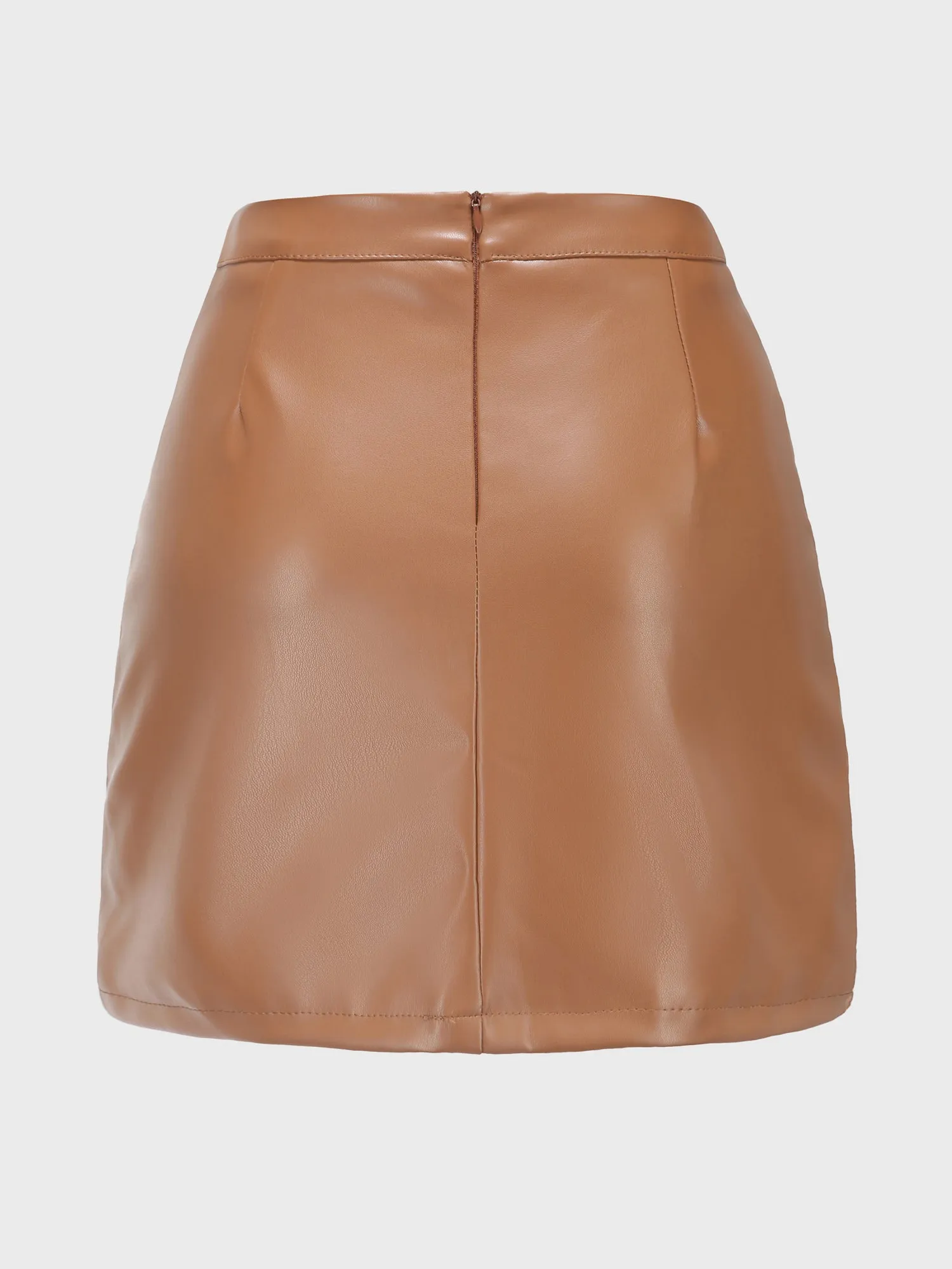 Midsize Simplicity High Waist Leather Skirt