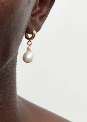 Pearled Drop Hoop Earring