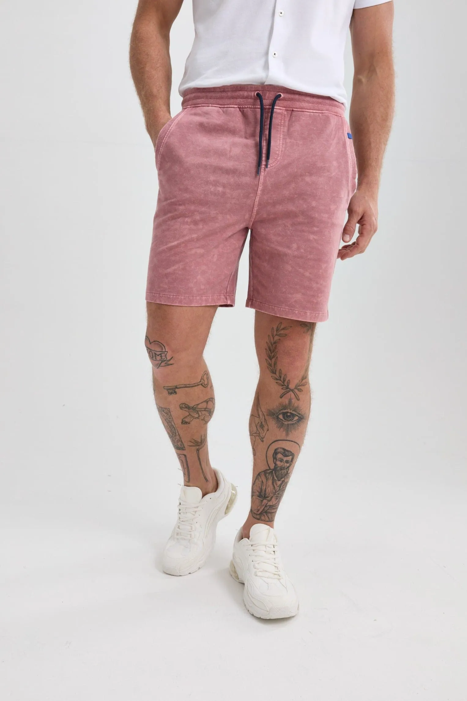 Pink Acid-Washed Shorts