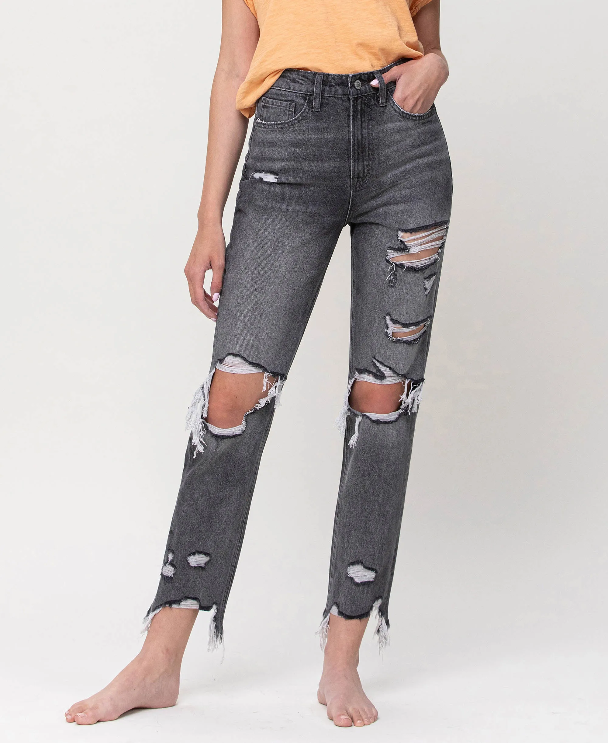 Saltwater - Super High Rise Straight Ankle Jeans