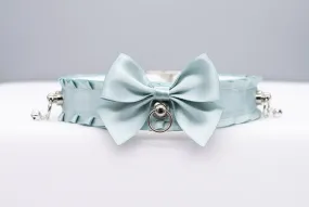 Seafoam and Silver Luxury BDSM Collar